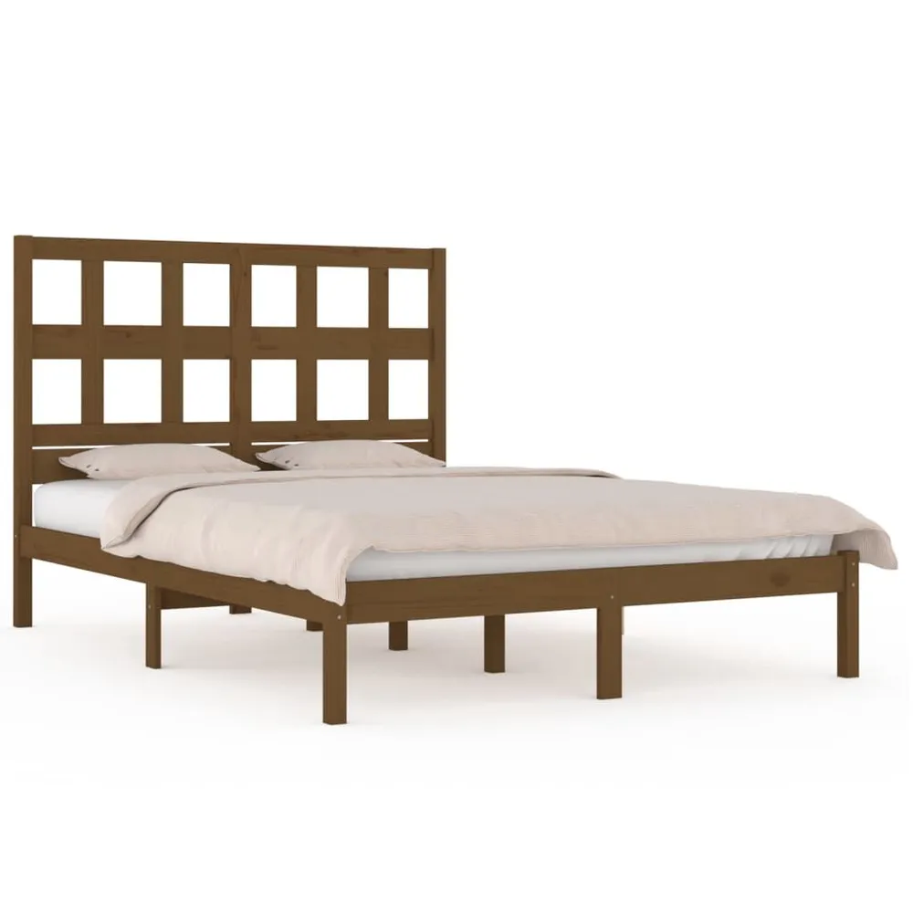 Bedframe massief grenenhout honingbruin 120x200 cm