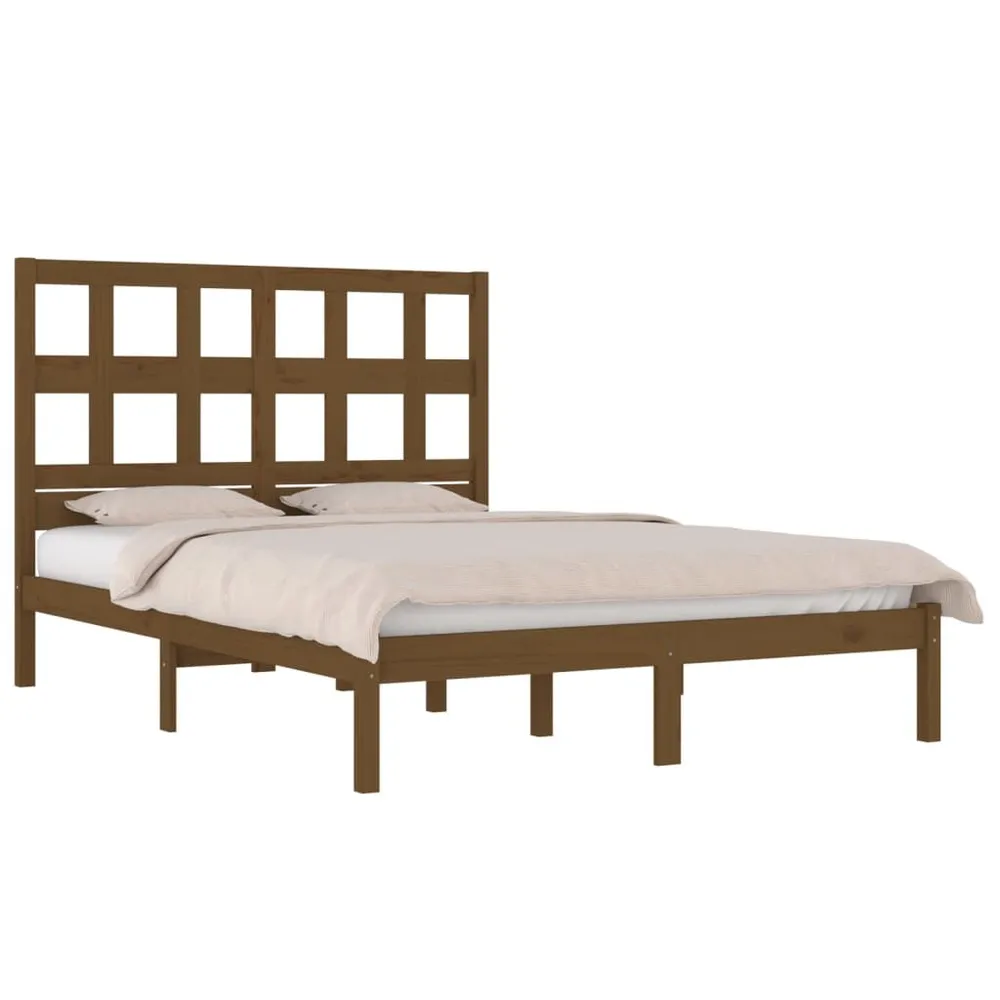 Bedframe massief grenenhout honingbruin 120x200 cm