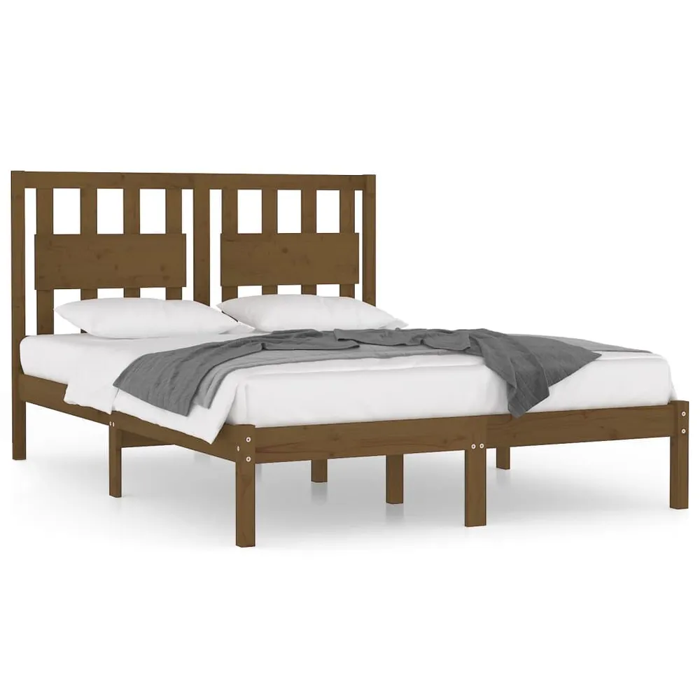 Bedframe massief grenenhout honingbruin 120x200 cm