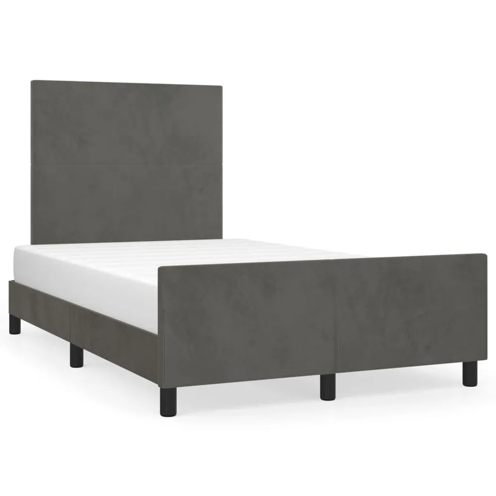 Bedframe zonder matras 120x200 cm fluweel donkergrijs