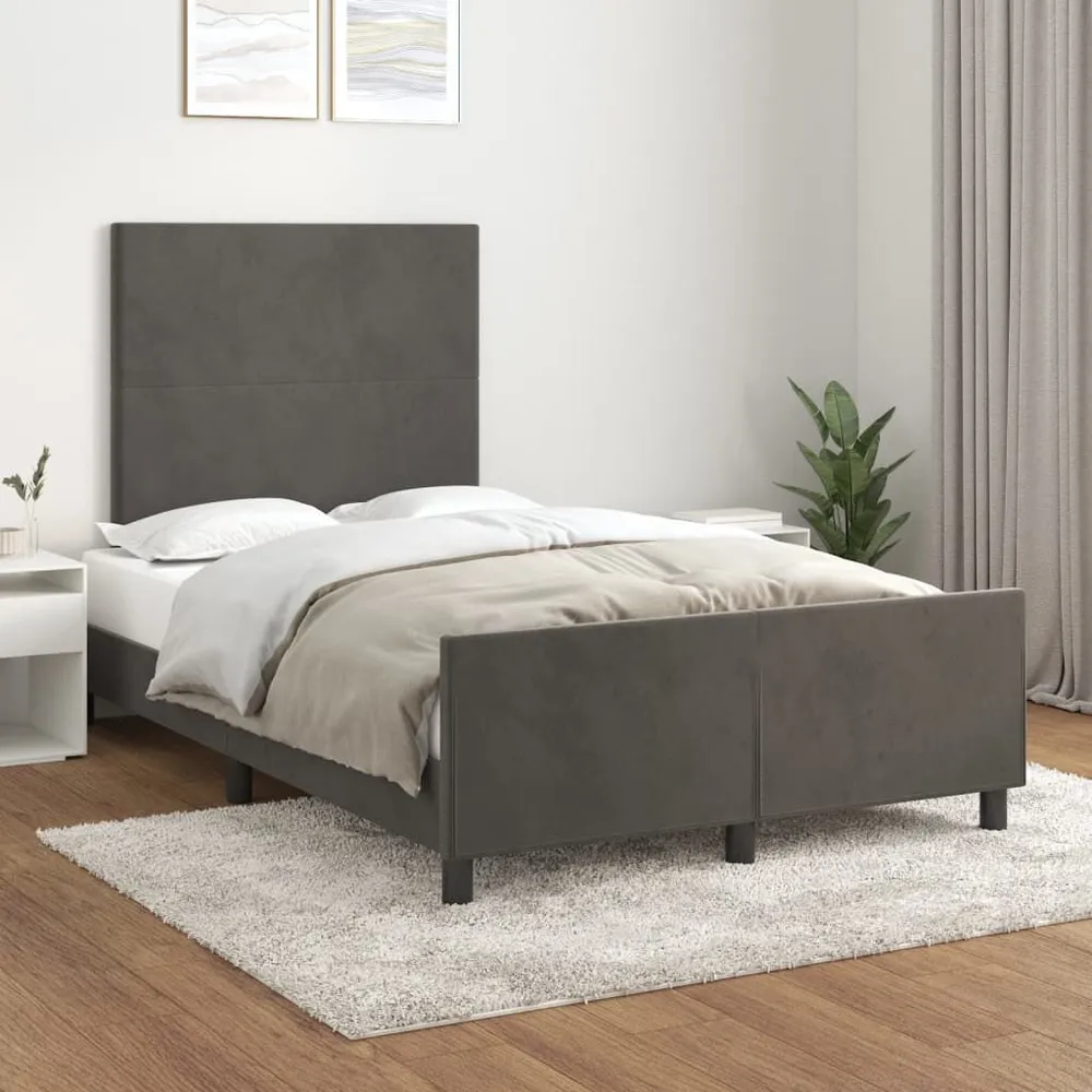 Bedframe zonder matras 120x200 cm fluweel donkergrijs