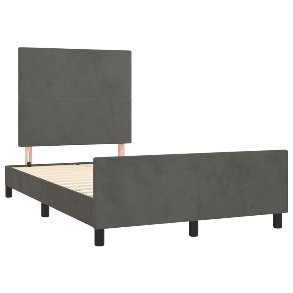 Bedframe zonder matras 120x200 cm fluweel donkergrijs