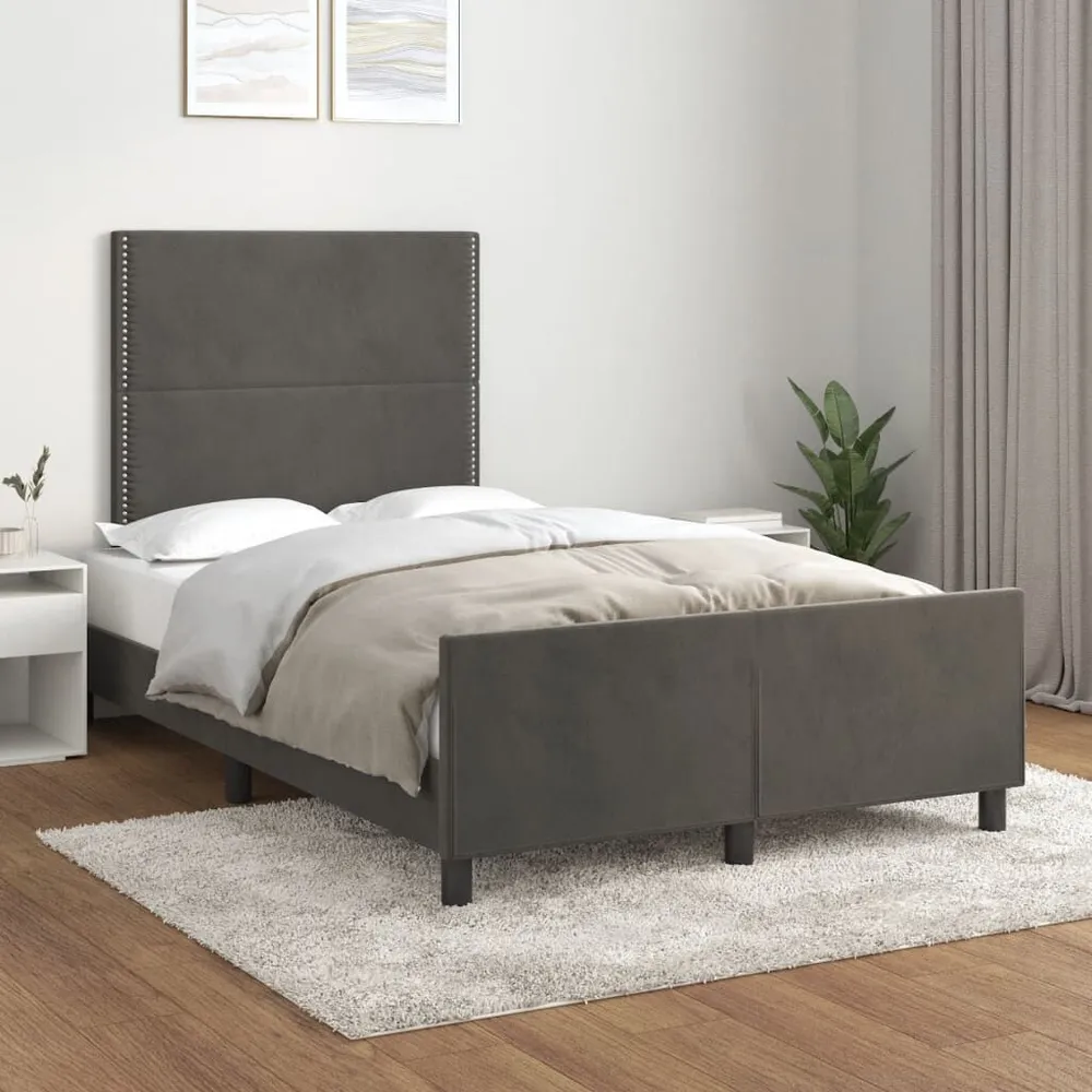 Bedframe zonder matras 120x200 cm fluweel donkergrijs