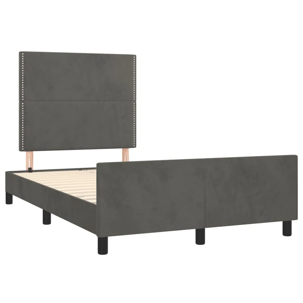 Bedframe zonder matras 120x200 cm fluweel donkergrijs