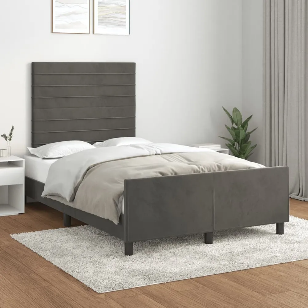 Bedframe zonder matras 120x200 cm fluweel donkergrijs