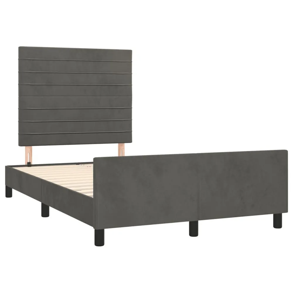 Bedframe zonder matras 120x200 cm fluweel donkergrijs