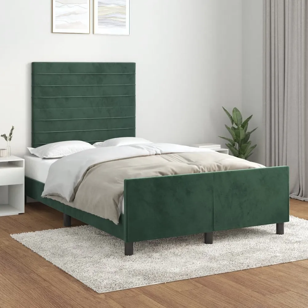 Bedframe zonder matras 120x200 cm fluweel donkergroen