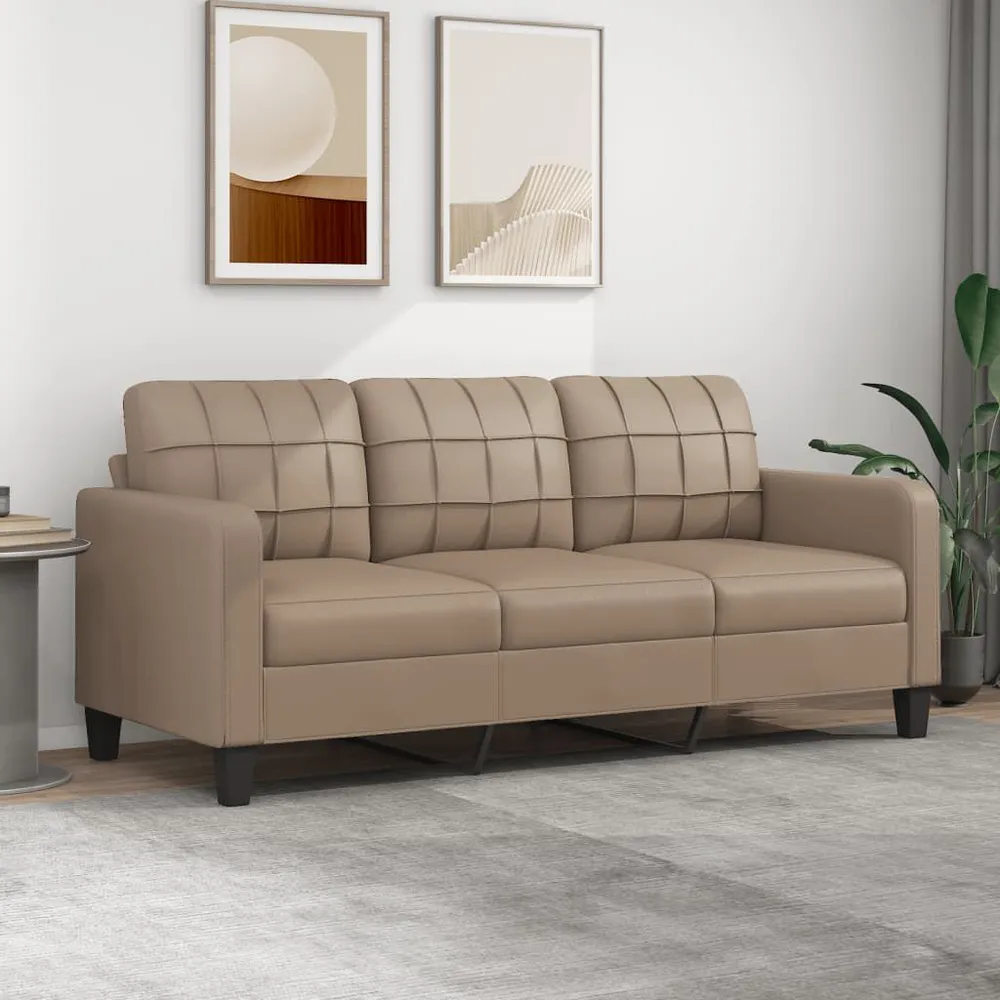B-stock Driezitsbank 180 cm kunstleer cappuccinokleurig