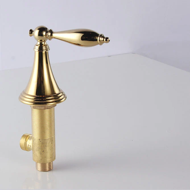 Contemporain Widespread Sink Faucet Plain Bathroom Double Handle Faucet Lever Handle Silver