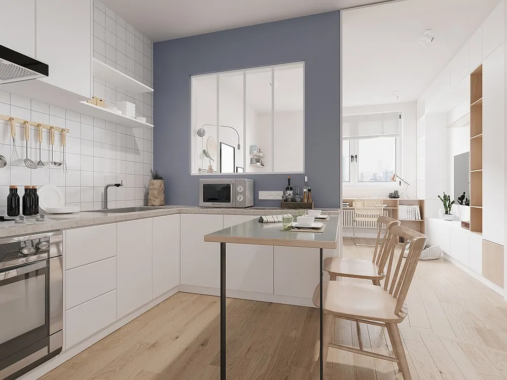 Glazen binnenraam BAYVIEW aluminium met witte poedercoating -120x105cm - Koop nu online