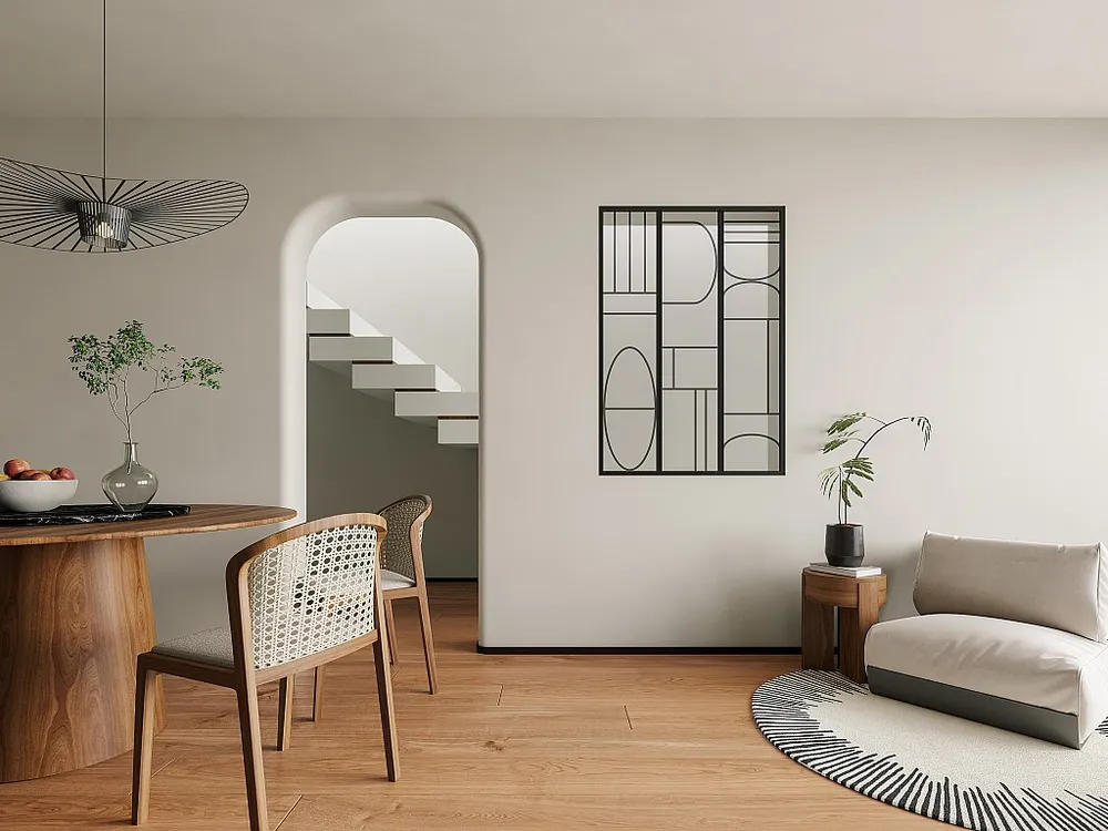 Glazen binnenraam van gepoederlakt aluminium – 90 x 130 cm – Zwart – COUBARTA