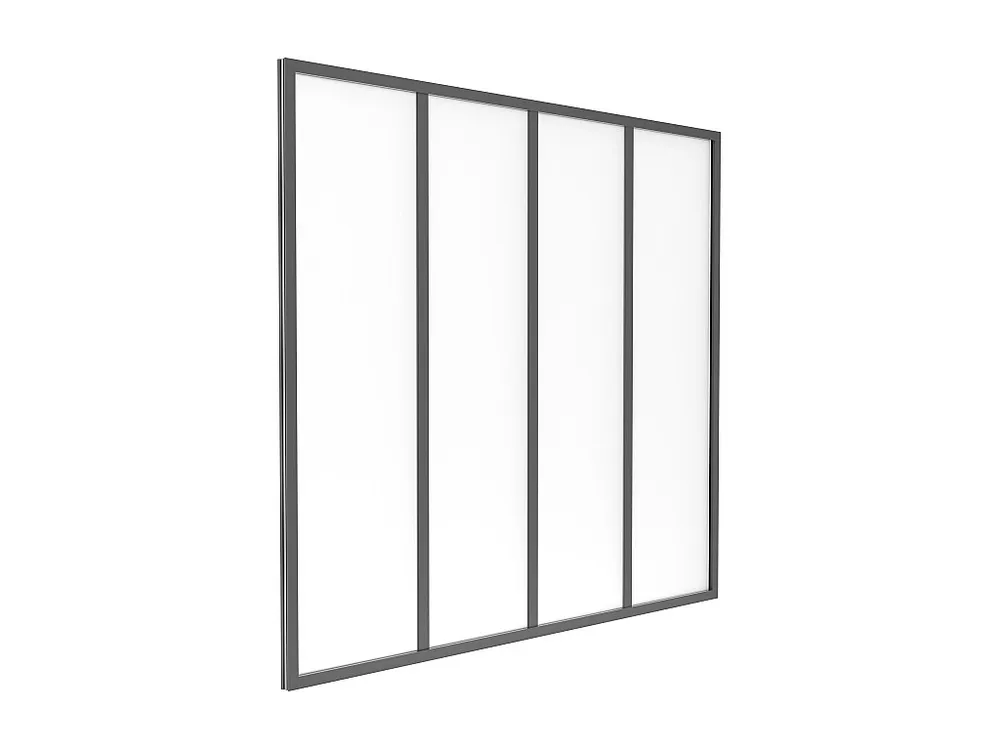 Glazen binnenraam van gepoederlakt aluminium en matglas – 120 x 105 cm – Zwart – BAYVIEW
