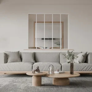 Glazen vensterraam BAYVIEW - wit - 150 x 130 cm - aluminium