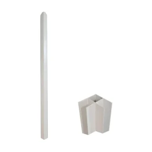 Hoekpaal voor werkplaatsraam van gepoedercoat aluminium 105 cm wit BAYVIEW