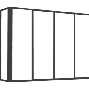 Hoekraam werkplaats van gepoedercoat aluminium L120 x B60 x H130 cm Zwart BAYVIEW