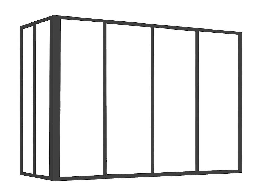 Hoekraam werkplaats van gepoedercoat aluminium L120 x B60 x H130 cm Zwart BAYVIEW