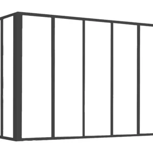 Hoekraam werkplaats van gepoedercoat aluminium L150 x B60 x H105 cm Zwart BAYVIEW
