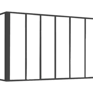 Hoekraam werkplaats van gepoedercoat aluminium L180 x B60 x H105 cm Zwart BAYVIEW
