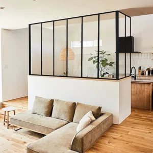 Hoekraam werkplaats van gepoedercoat aluminium L180 x B60 x H130 cm Zwart BAYVIEW
