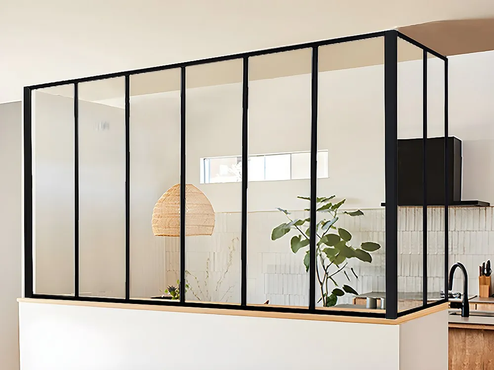 Hoekraam werkplaats van gepoedercoat aluminium L180 x B60 x H130 cm Zwart BAYVIEW