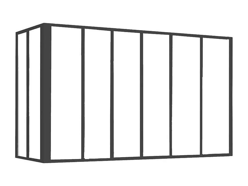 Hoekraam werkplaats van gepoedercoat aluminium L180 x B60 x H130 cm Zwart BAYVIEW