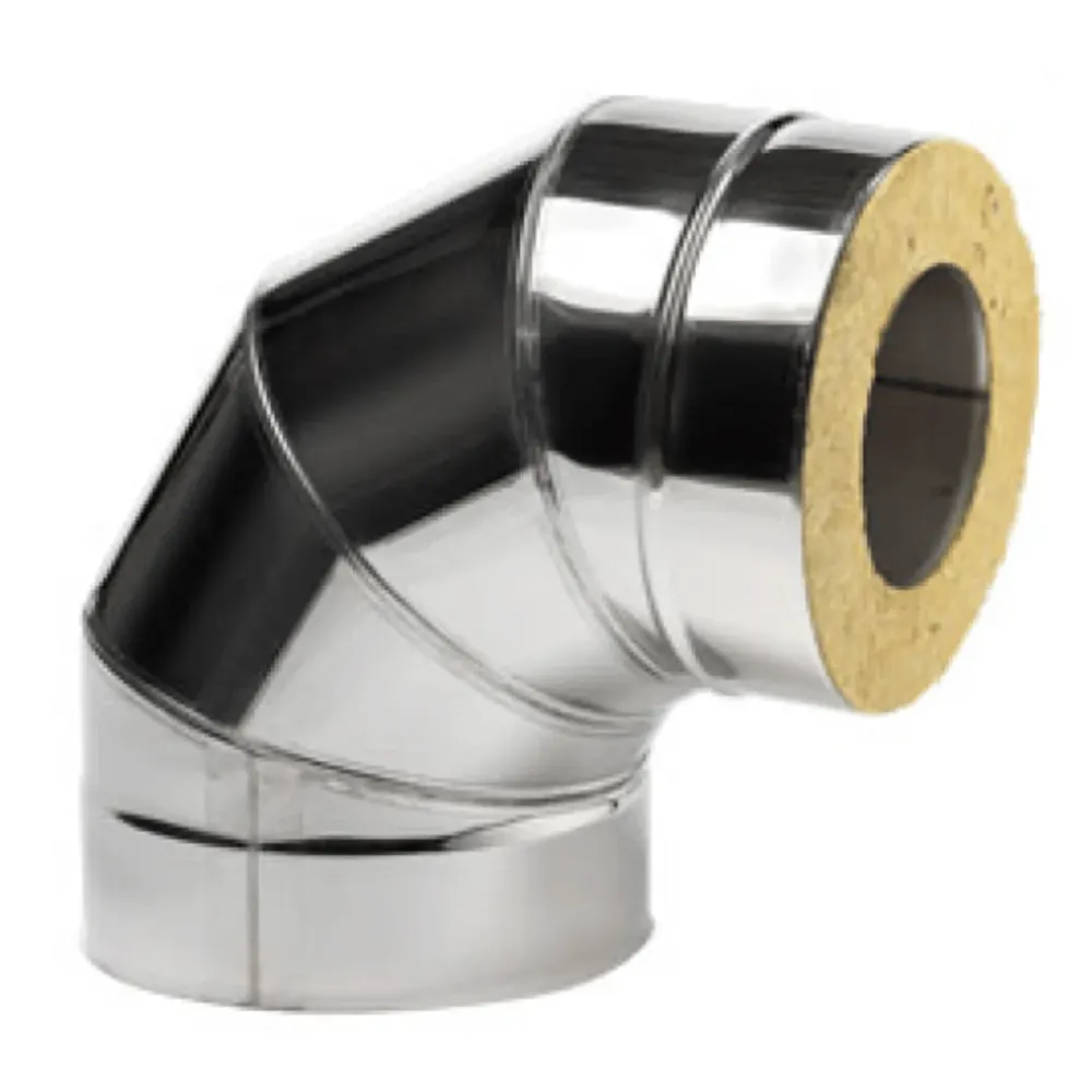 HUUM Double-wall, Insulated Sauna Stove Chimney 90 degree Elbow Stainless Staal | HK003-02