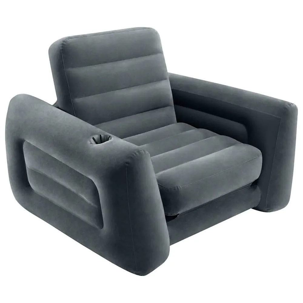 Intex Stoel uittrekbaar 117x224x66 cm donkergrijs