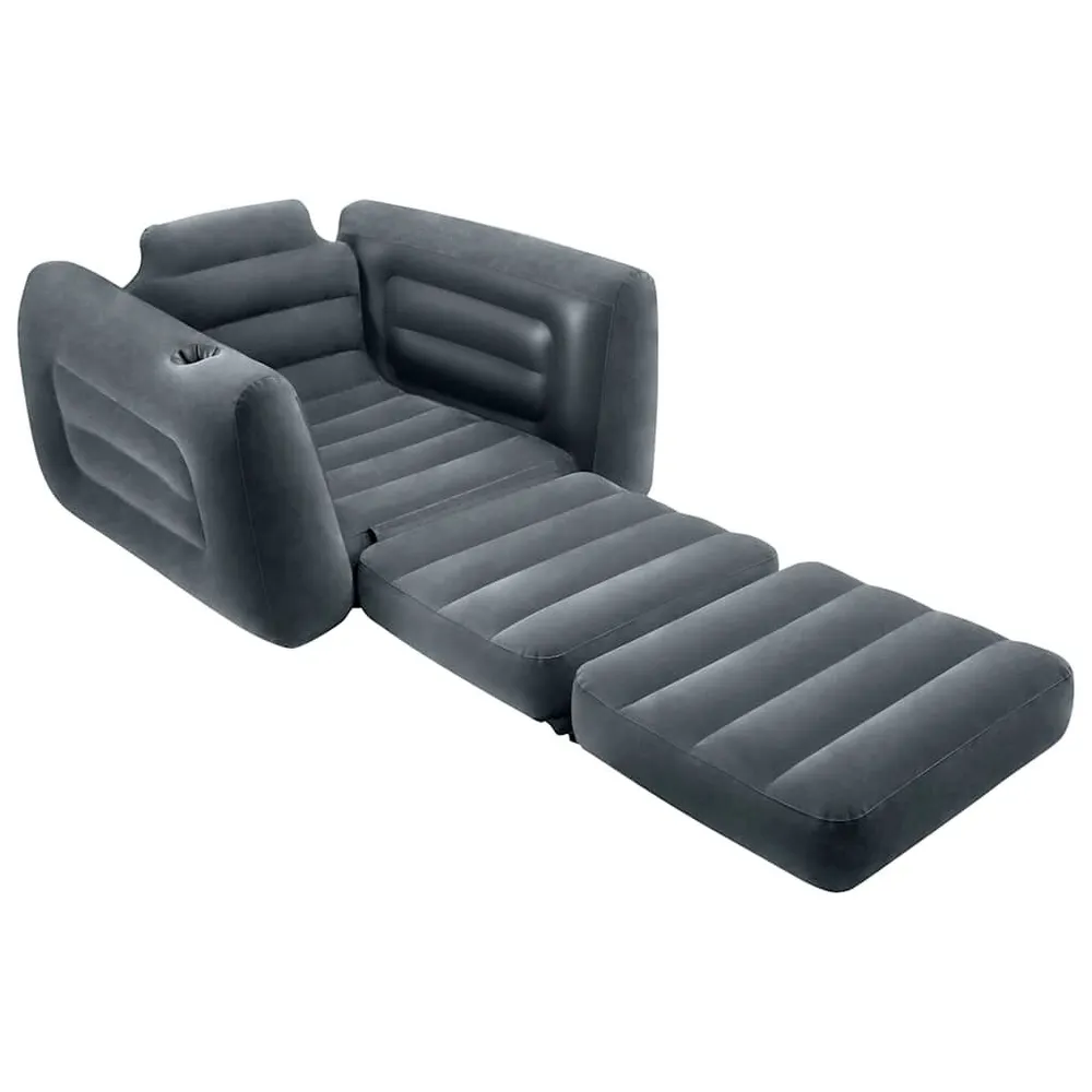 Intex Stoel uittrekbaar 117x224x66 cm donkergrijs