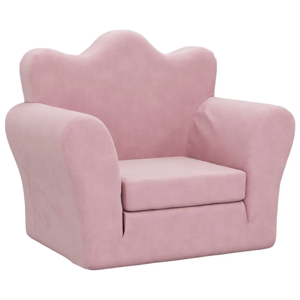 Kinderslaapbank donzig pluche roze