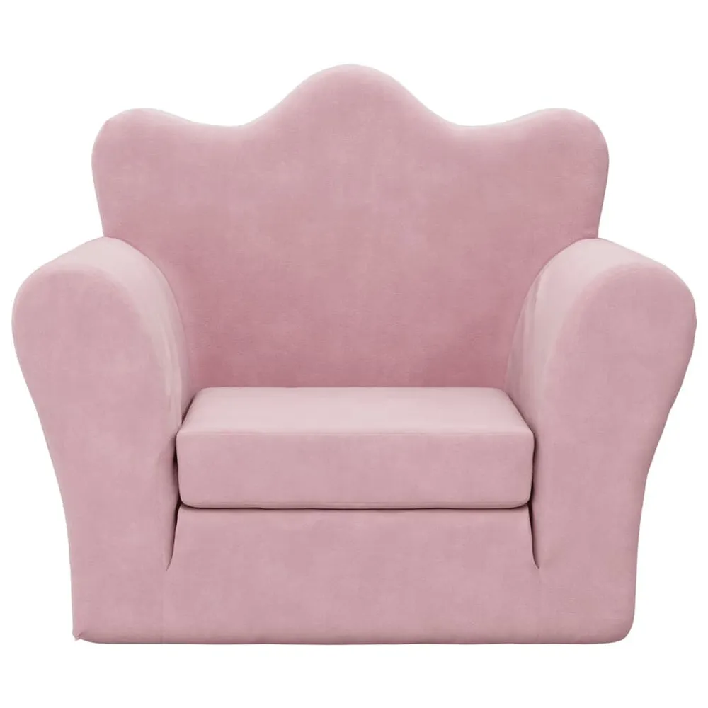 Kinderslaapbank donzig pluche roze