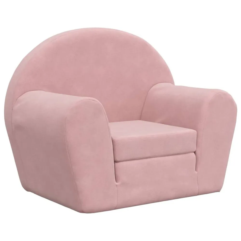Kinderslaapbank donzig pluche roze
