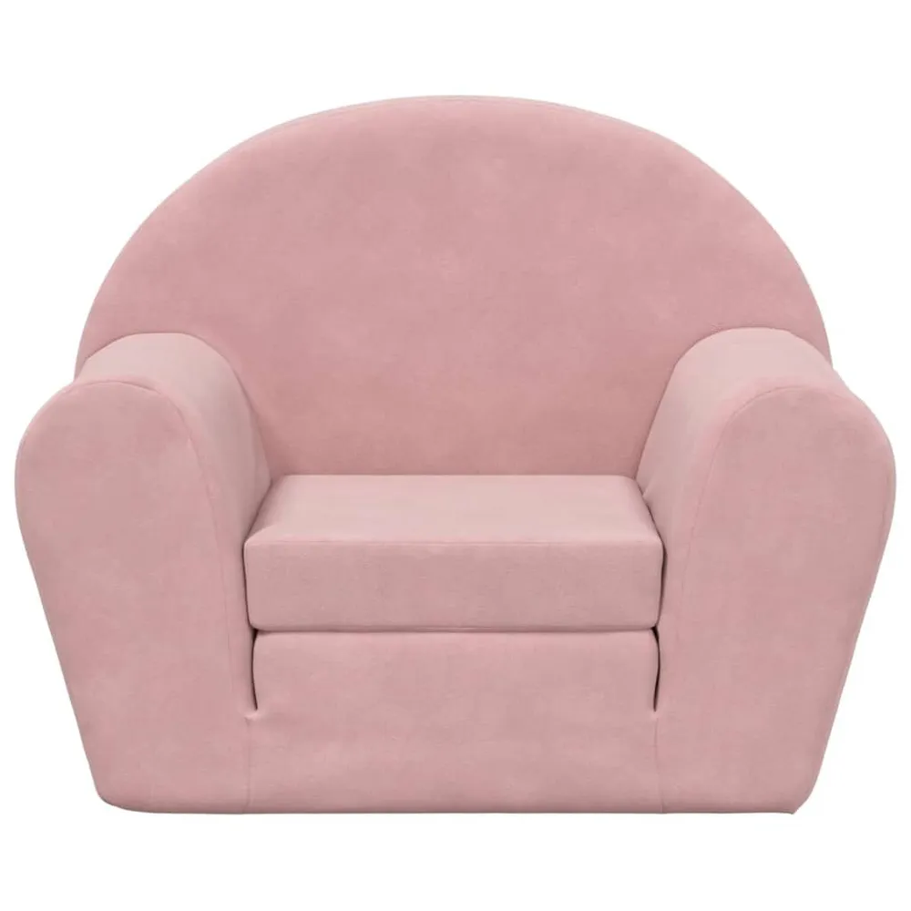 Kinderslaapbank donzig pluche roze