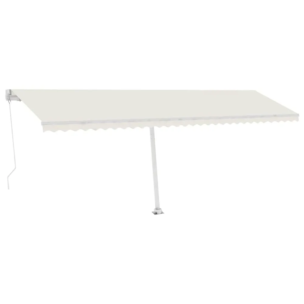 Luifel handzaam uittrekbaar met LED 600x300 cm crèmekleurig