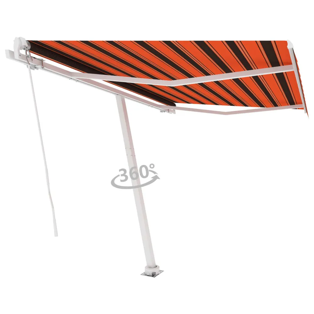 Luifel vrijstaand ambachtelijk uittrekbaar 300x250 cm oranje bruin