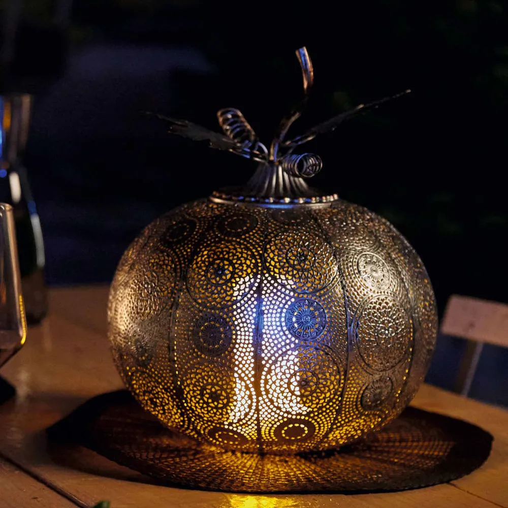 Luxform Tuinlamp op batterijen Pumpkin antiekzilverkleurig