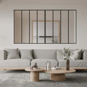 Raam werkplaats van gepoedercoat aluminium - L240 x H130 cm - Zwart - BAYVIEW