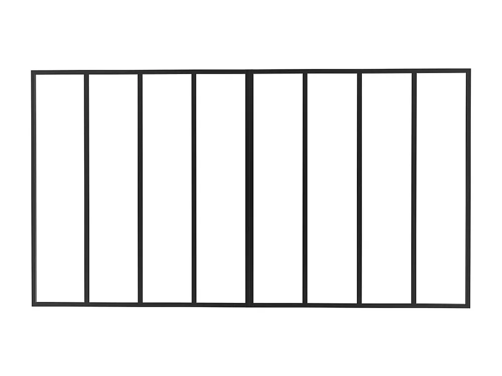 Raam werkplaats van gepoedercoat aluminium - L240 x H130 cm - Zwart - BAYVIEW