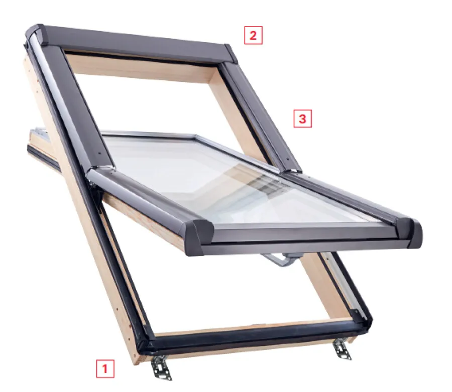 Roto renovatie dakraam - Designo 4-pans - hout wit - 46x60cm