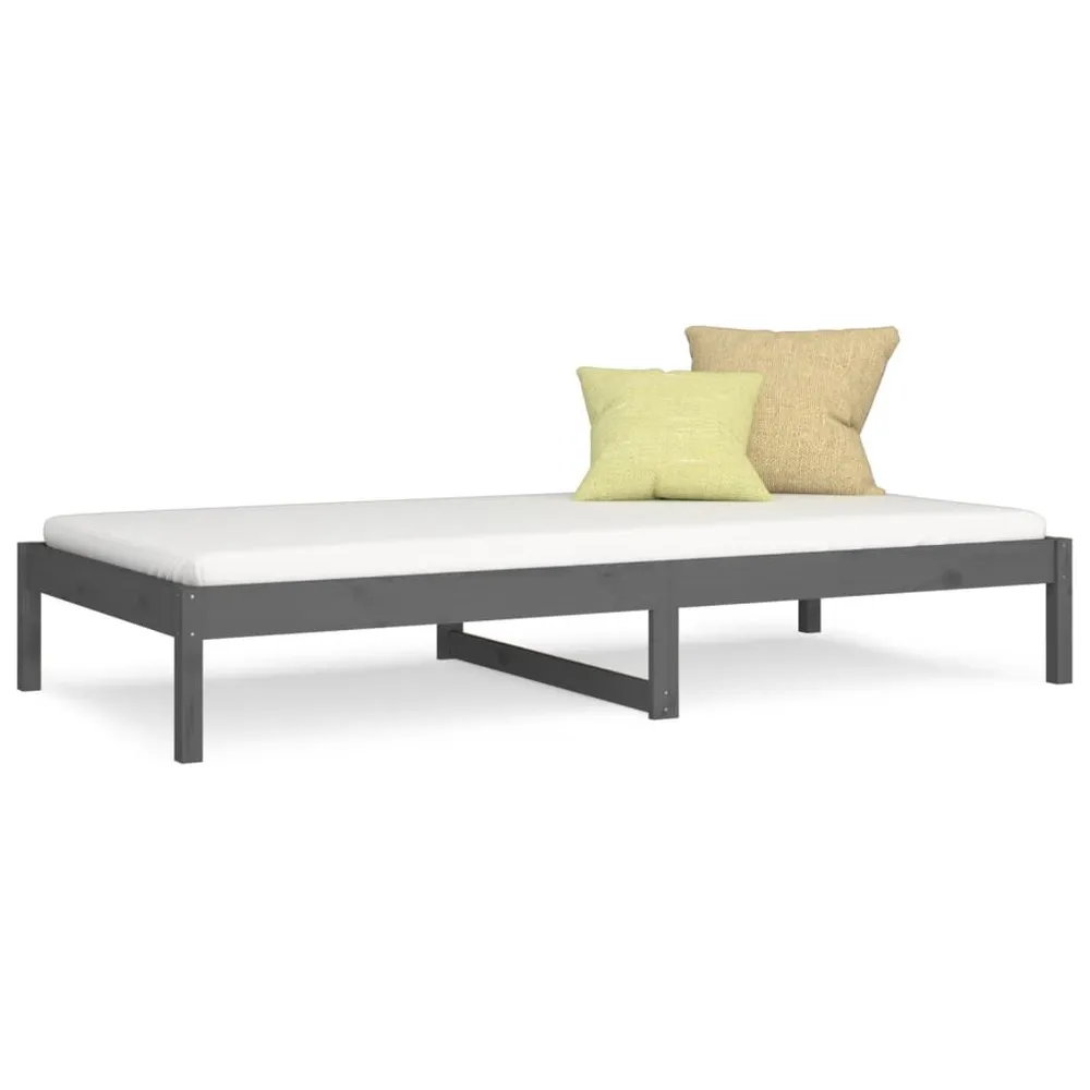 Slaapbank 90x190 cm massief grenenhout grijs