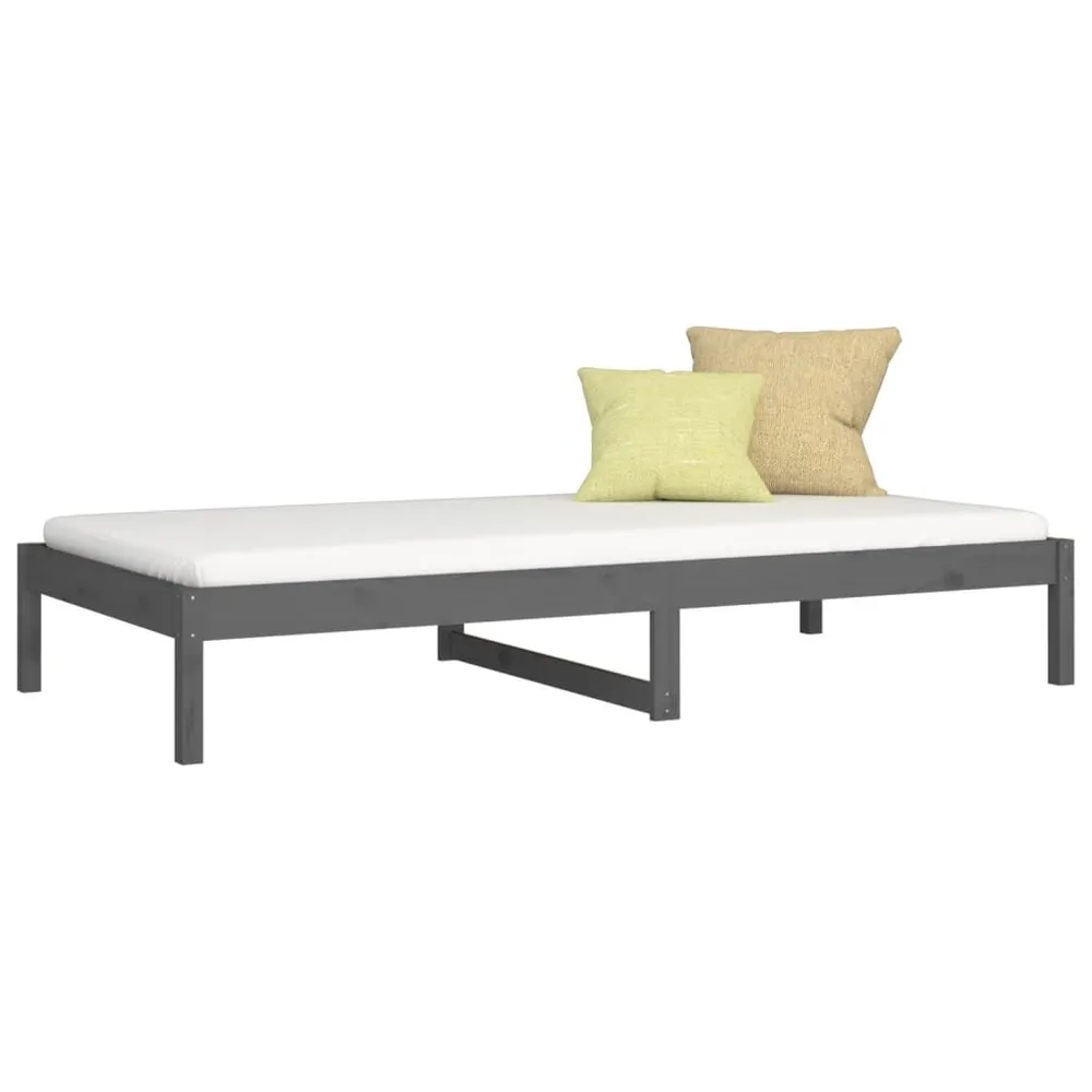 Slaapbank 90x190 cm massief grenenhout grijs