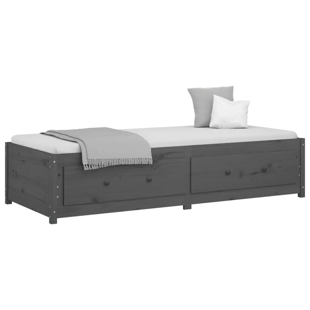 Slaapbank 90x190 cm massief grenenhout grijs