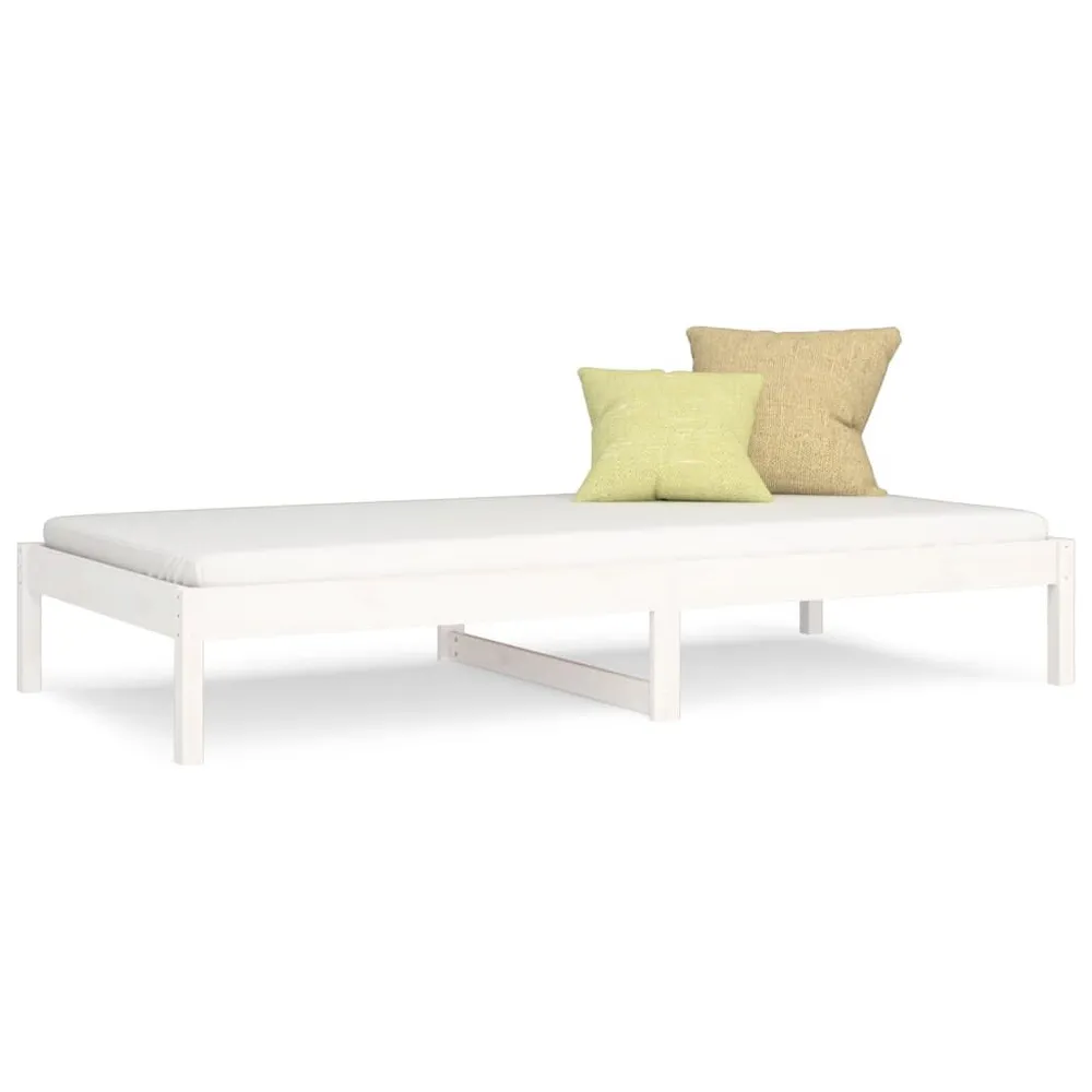Slaapbank 90x190 cm massief grenenhout wit