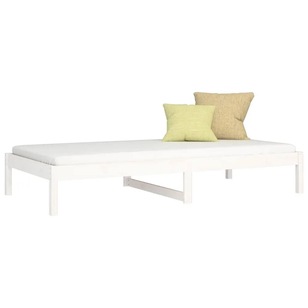 Slaapbank 90x190 cm massief grenenhout wit