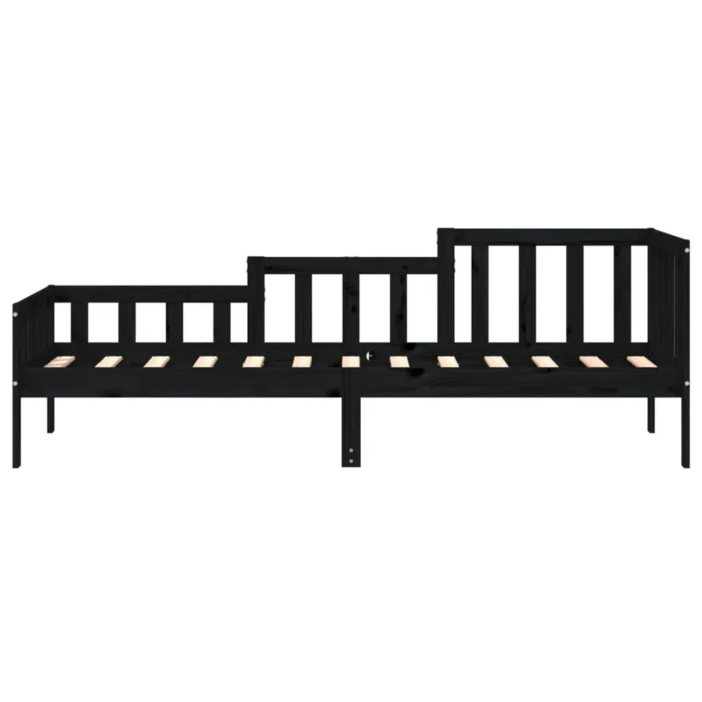 Slaapbank 90x190 cm massief grenenhout zwart