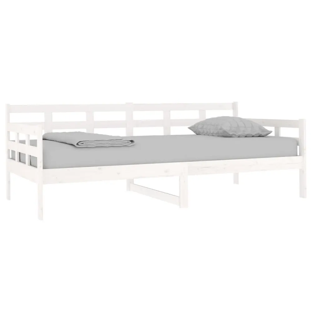 Slaapbank massief grenenhout wit 90x190 cm
