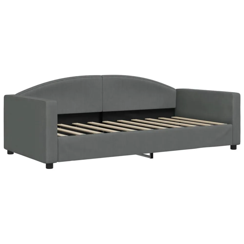 Slaapbank met matras 90x190 cm stof donkergrijs