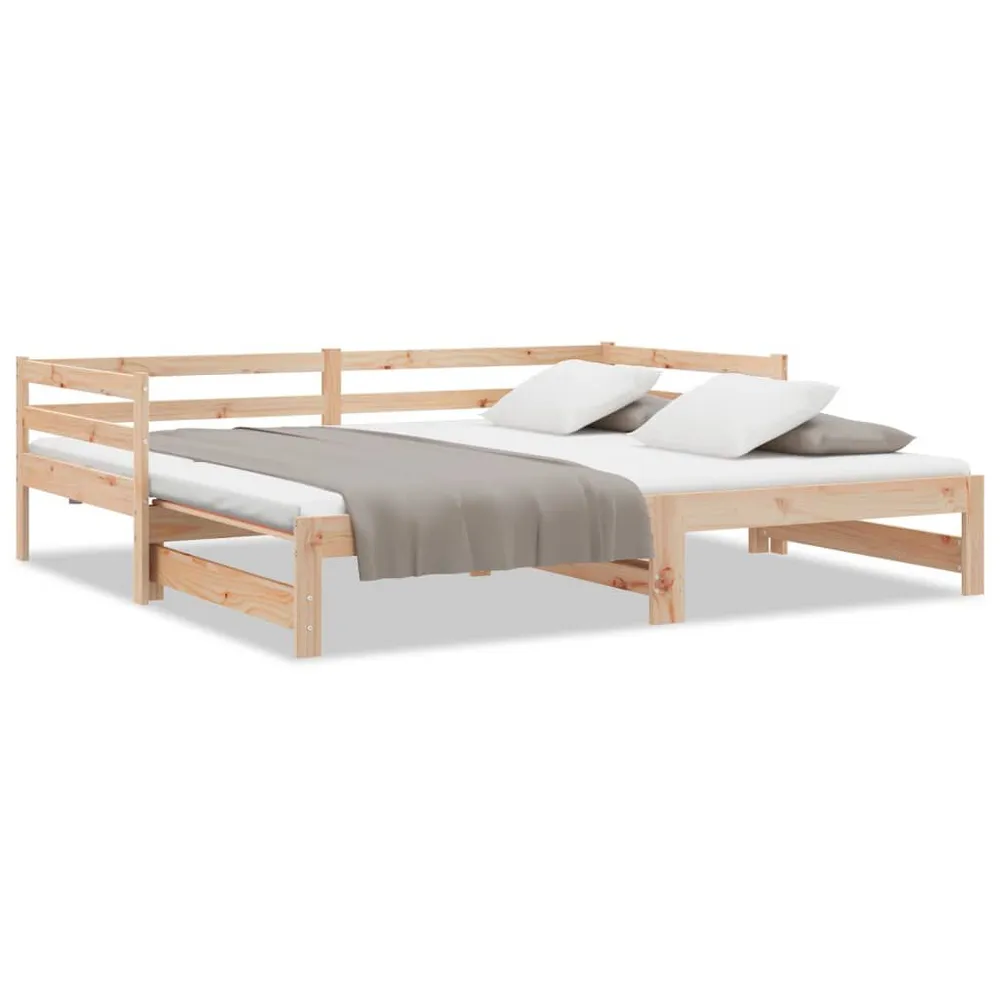 Slaapbank met onderschuifbed 90x190 cm massief grenenhout