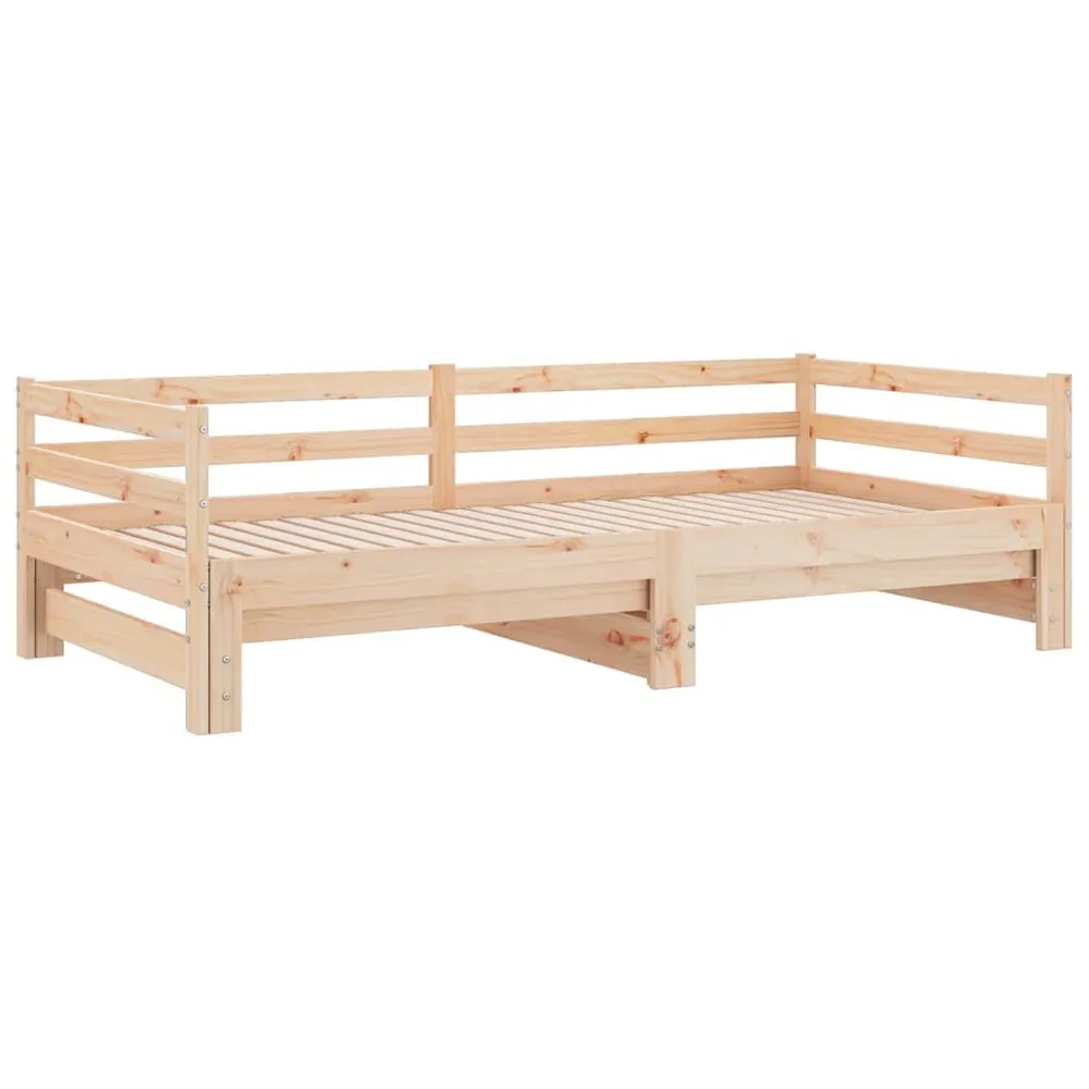 Slaapbank met onderschuifbed 90x190 cm massief grenenhout