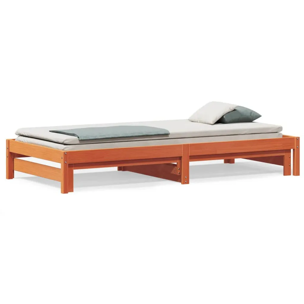Slaapbank met onderschuifbed 90x190 cm massief grenenhout