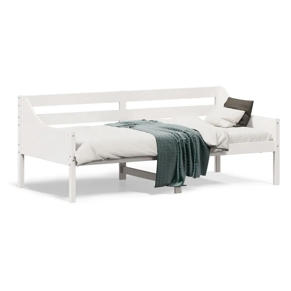 Slaapbank zonder matras 90x190 cm massief grenenhout wit